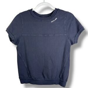 Mate The Label Organic Cotton Black Offline Terry Cloth Short Sleeve Tee XS